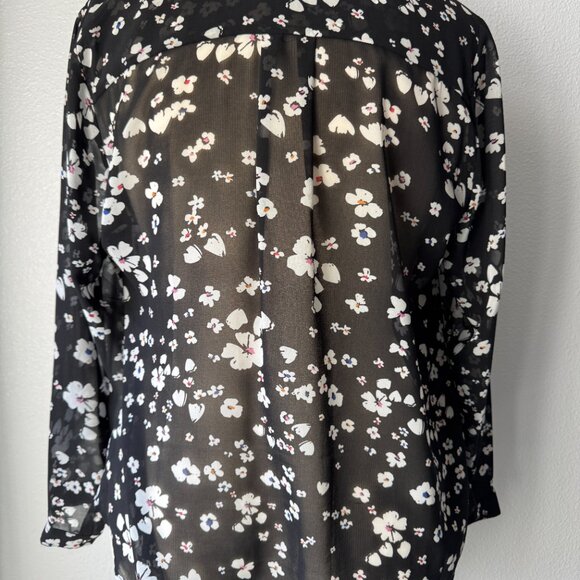 CAbi Delight Blouse #6079  Sheer Longsleeve Buttonfront-XL - Picture 3 of 9